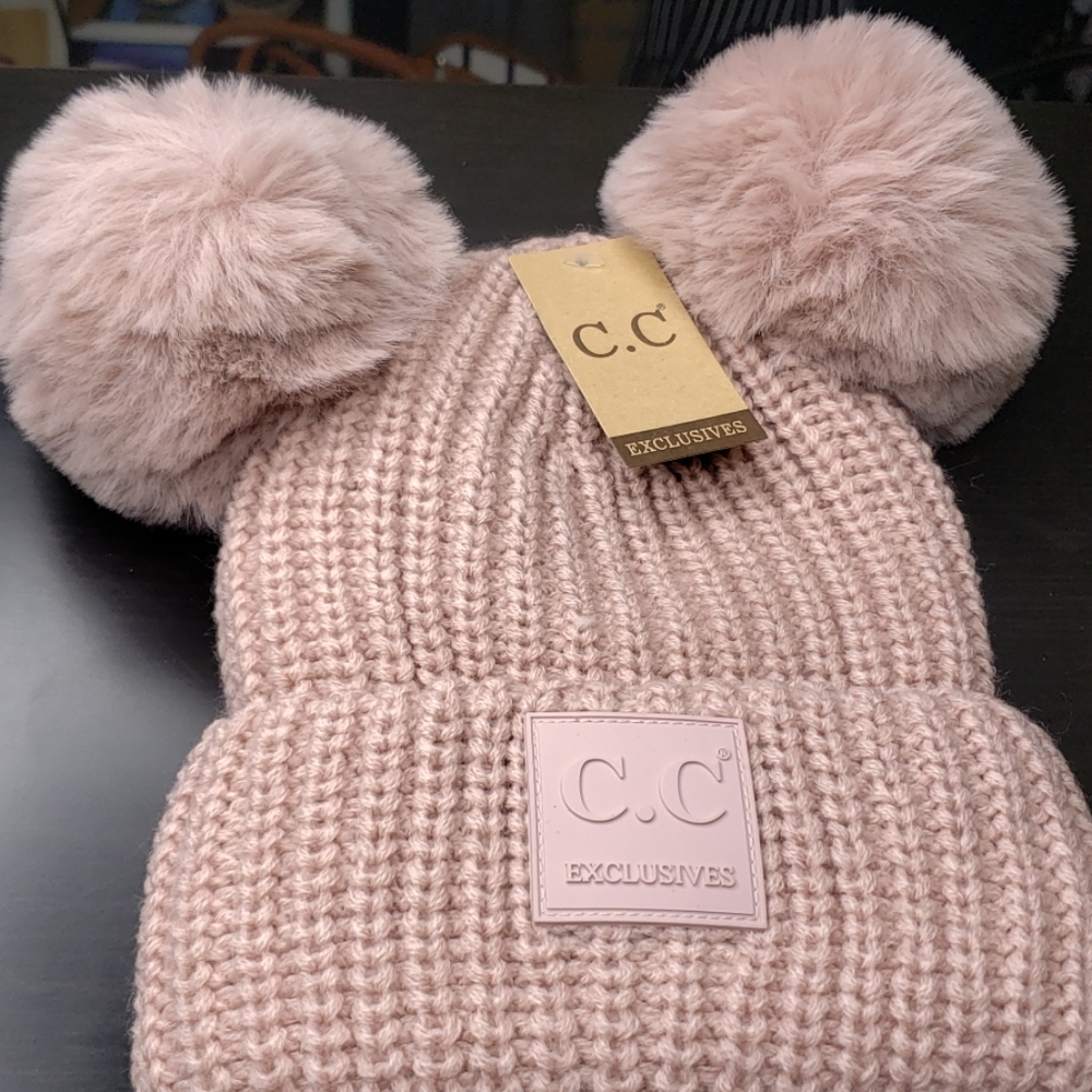 2 Ear Pom Pom Beanie